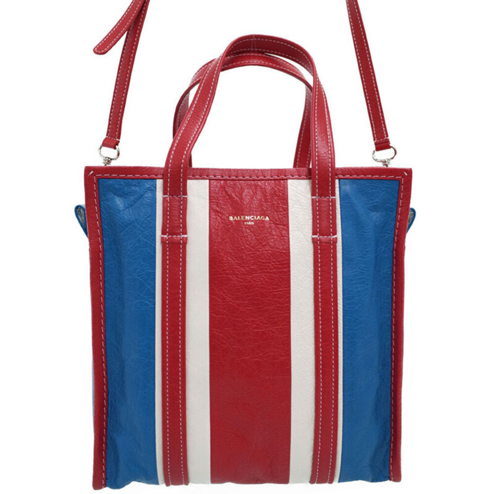 BALENCIAGA Striped Bazaar Shopper Bag